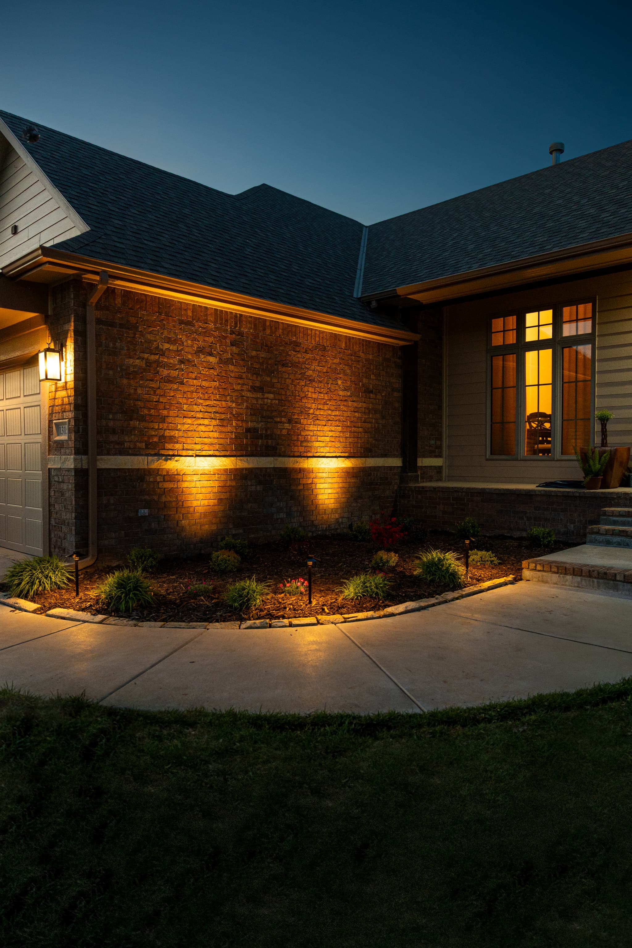 Professional outdoor lighting installation